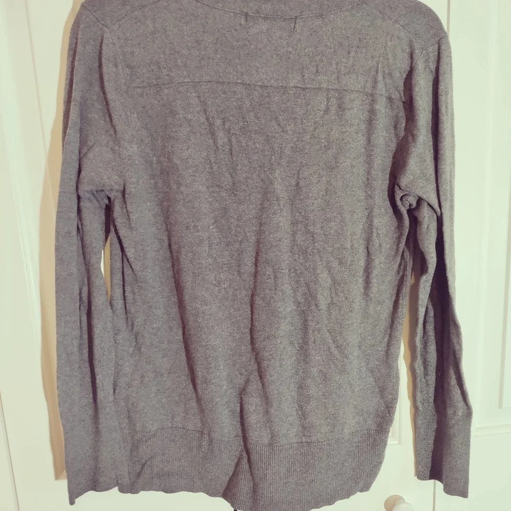 eddie bauer pullover v neck sweater gray women's size Large - Picture 4 of 4